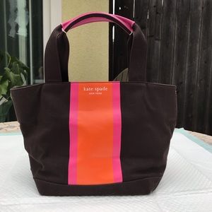 Kate Spade Brown Canvas Tote Bag